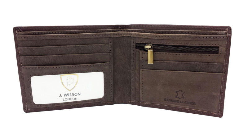 Mens Leather Wallet 5368-Wallet-J WILSON LONDON-Brown-J Wilson London