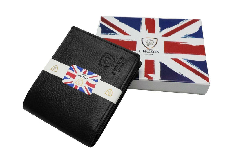 Mens Leather Wallet 5219-Wallet-J. Wilson London-Black 5219-J Wilson London
