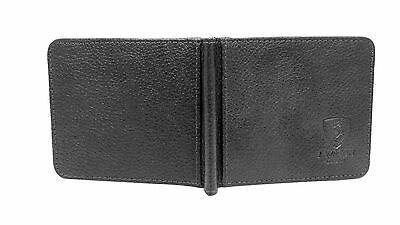 Mens Leather Wallet Money Clip 5297-Wallet-J Wilson London-5297 Black Slim Fold-J Wilson London