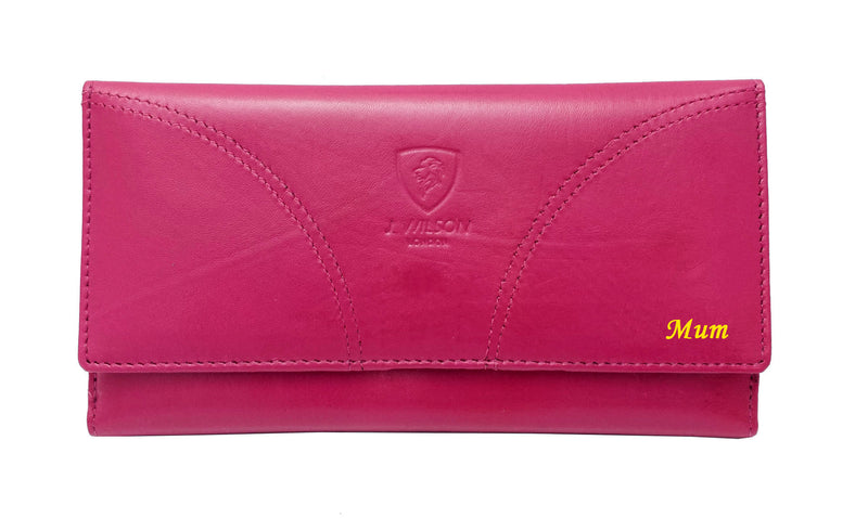 Ladies Personalised Leather Purse RFID Safe 7201