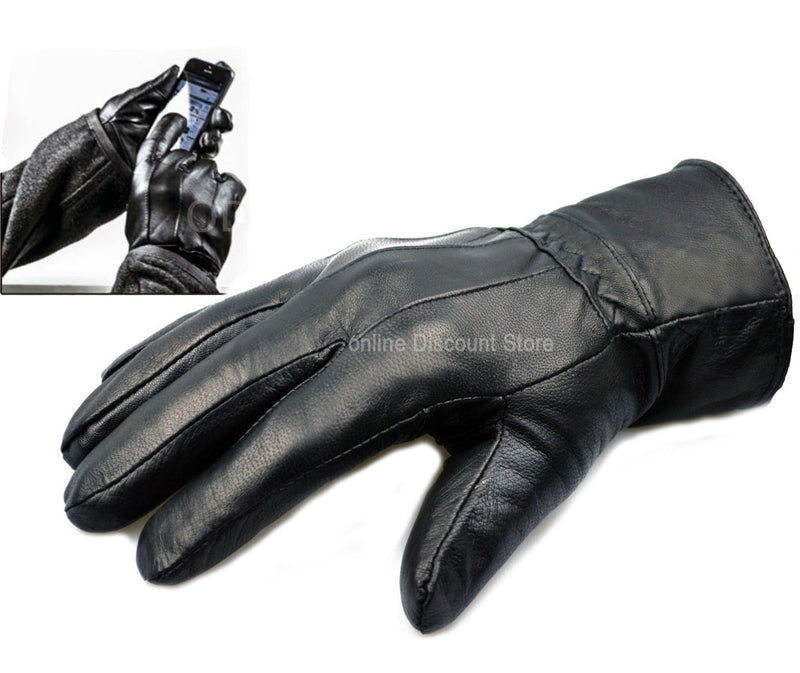 Mens Black Leather Gloves 023