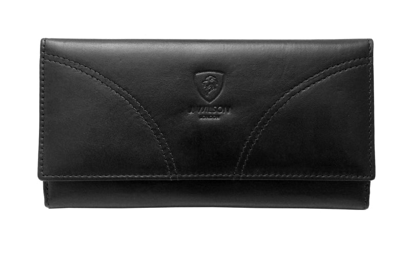Ladies Personalised Leather Purse RFID Safe 7201 - J Wilson London