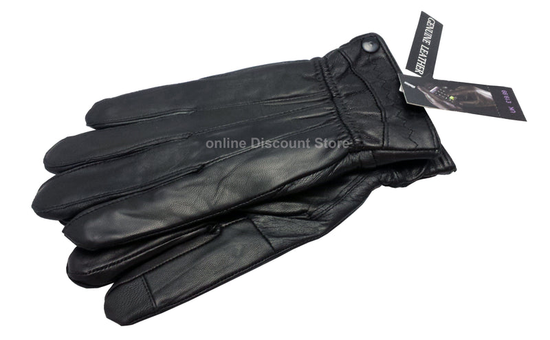 Women's Black Leather Gloves 021