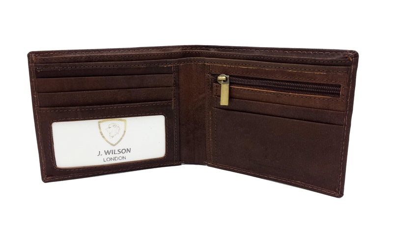 Mens Leather Wallet 5368-Wallet-J WILSON LONDON-Chocolate Brown-J Wilson London