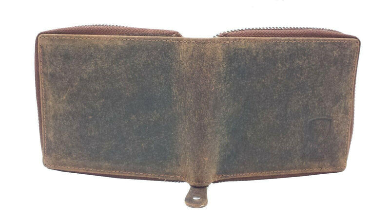Mens Leather Wallet RFID SAFE Zip Around 5337-Wallet-J Wilson London-J Wilson London
