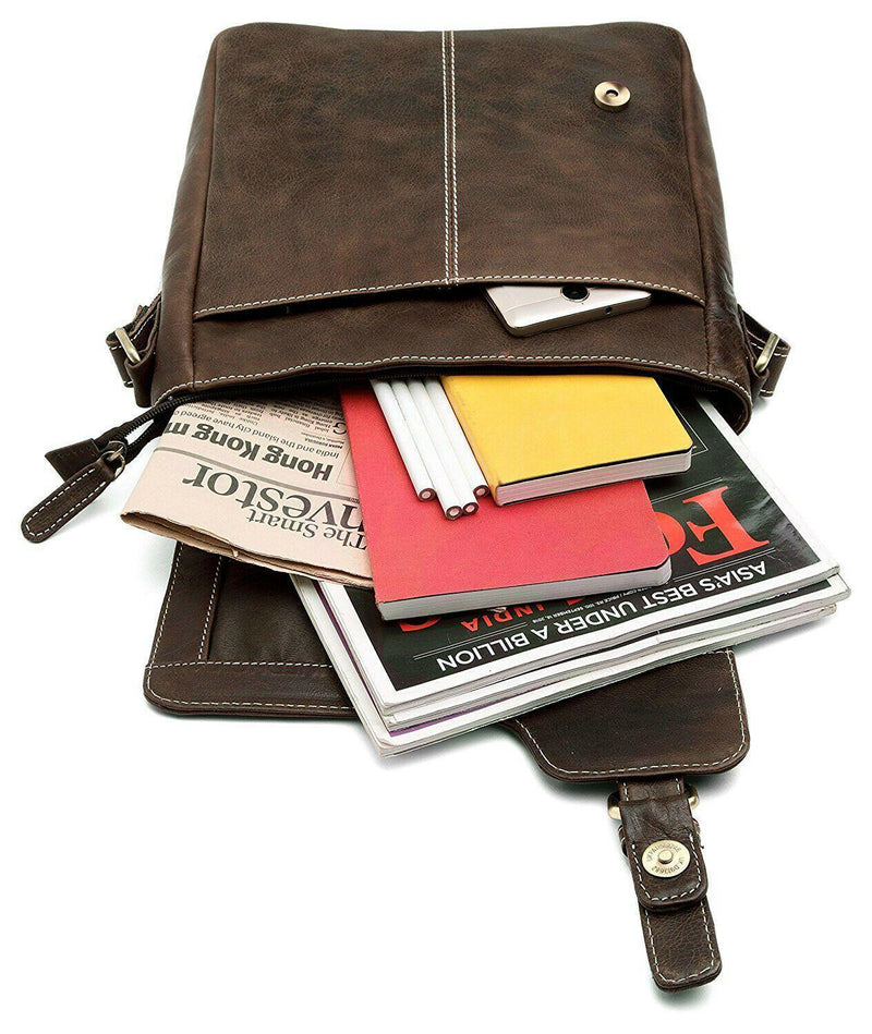 Leather Shoulder Bag MB098-Messenger Bags-J WILSON London-J Wilson London