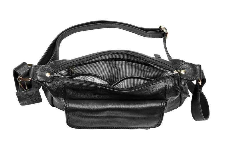 Ladies Designer Leather Bag Tote Handbag Shoulder Cross body Work Messenger Case-J Wilson London-Black-J Wilson London
