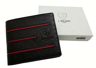 Mens Leather Wallet 5278-Wallet-J. Wilson-5278 Red-J Wilson London