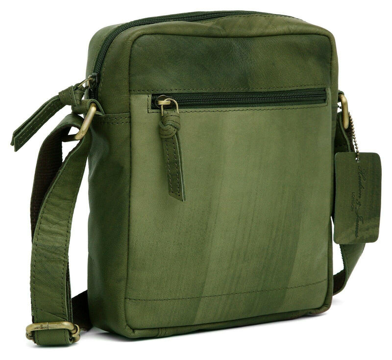Leather Shoulder Bag Small Hudson & James MB806-Messenger Bags-Hudson & James-Tan-J Wilson London