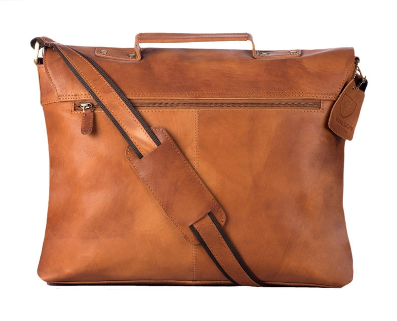 Leather Laptop Bag Designer Briefcase Shoulder Cross Body Work Messenger Case-Briefcase-J WILSON London-J Wilson London