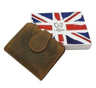 Designer Mens Leather Wallet RFID SAFE Contactless Card Blocking ID Protection-J Wilson London-J Wilson London