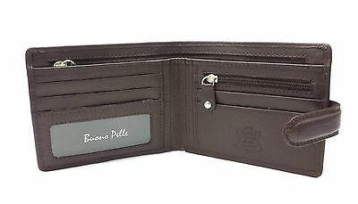 Designer Mens Leather Wallet RFID SAFE Contactless Card Blocking ID Protection-Buono Pelle-Brown-J Wilson London