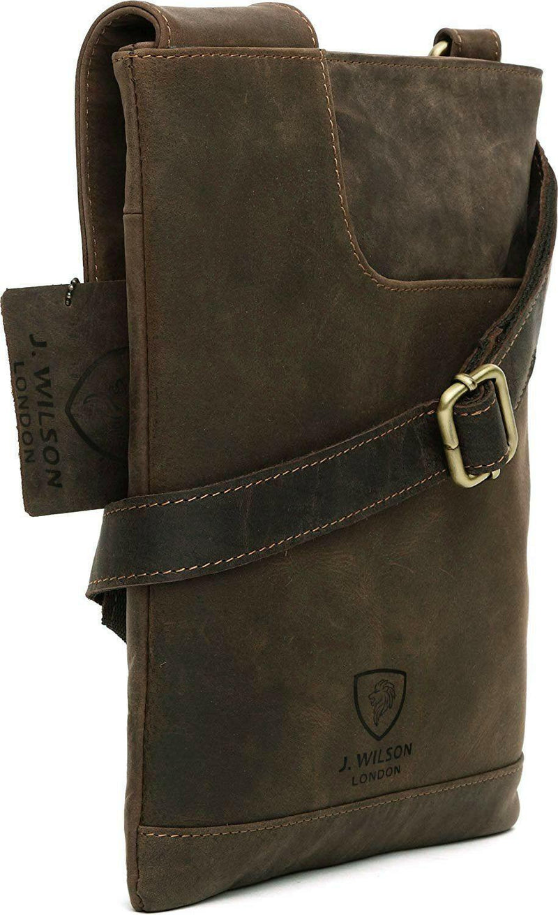 Leather Shoulder Bag MB207-Messenger Bags-J WILSON London-J Wilson London