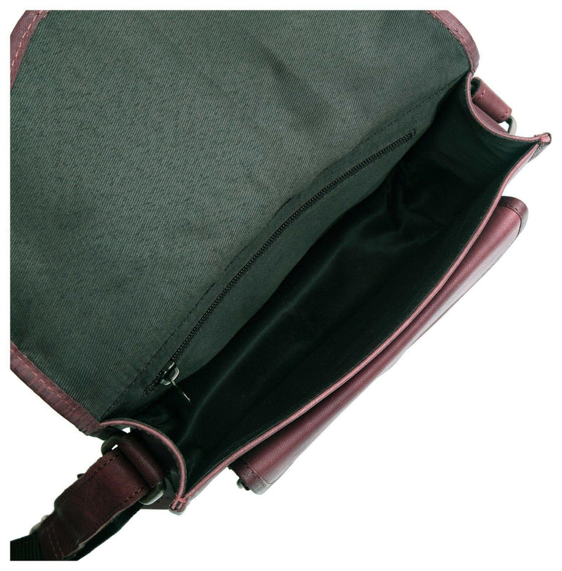 Ladies Leather Satchel Bag WHLB33-Handbag-J Wilson London-Red-J Wilson London