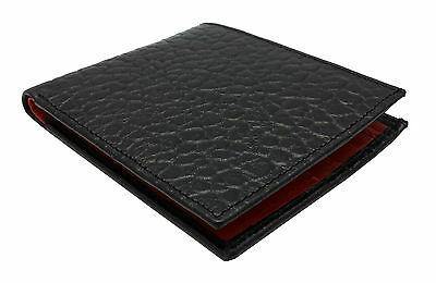 Mens Leather Wallet Crocodile Look Red Black 5336-Wallet-J WILSON London-Bi Fold Black / Red Wallet-J Wilson London