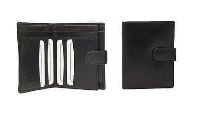 Designer Mens High Quality Real Leather Wallet Italian Veg Tan Luxury Gift Box-Questa-Black-J Wilson London
