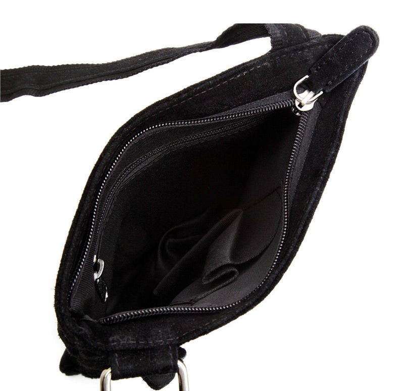 Leather Shoulder Bag MB251-Messenger Bags-J Wilson London-Black-J Wilson London