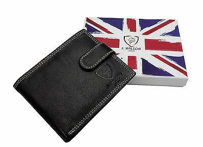 Designer Mens Wallet Leather RFID SAFE Contactless Card Blocking ID Protection-J Wilson London-J Wilson London