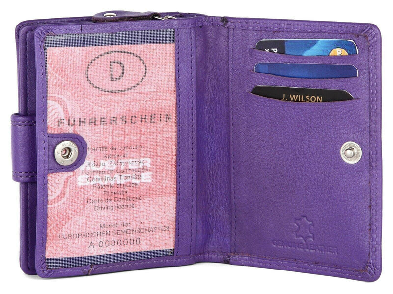 Ladies Leather Wallet JW1230 RFID Safe-Ladies Purse-J Wilson London-Brown-J Wilson London