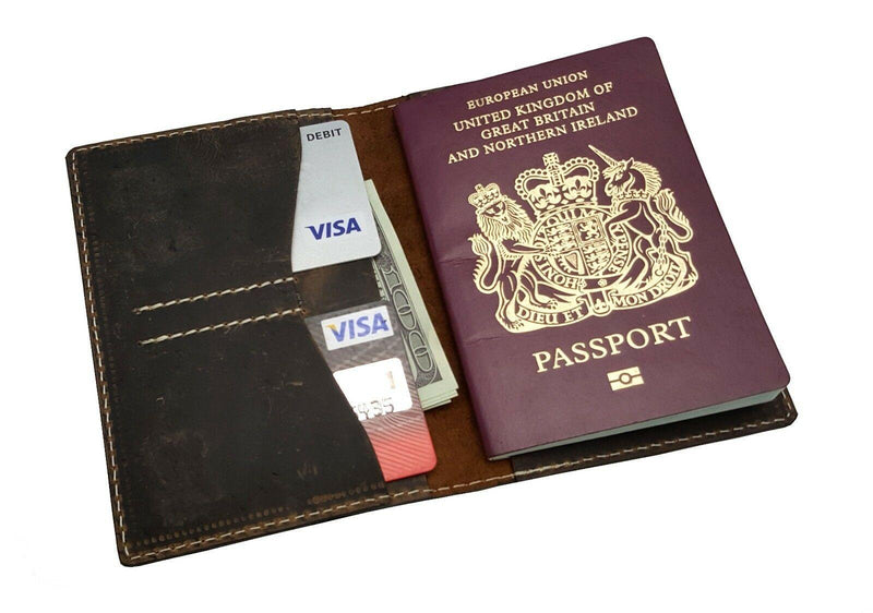 Passport Wallet Hunter Leather Designer Travel Document Cover Card Pen Holder-J Wilson London-J Wilson London