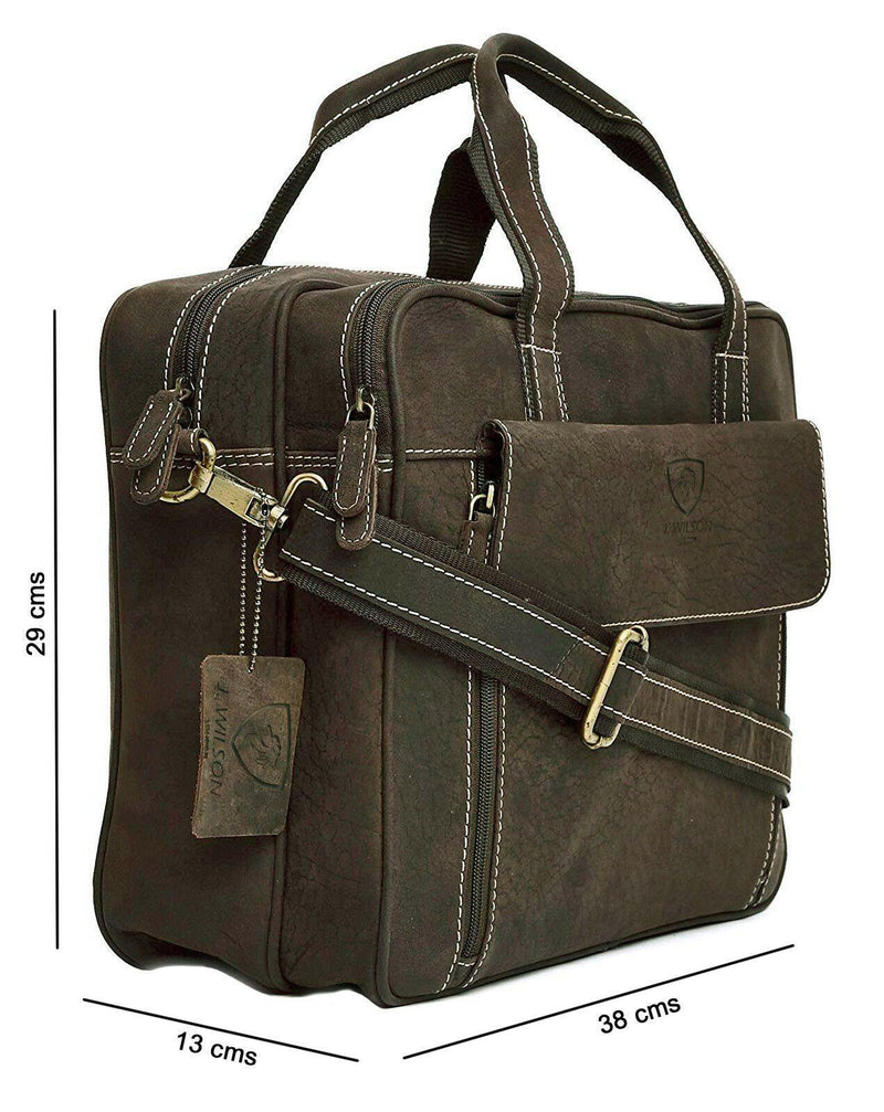 Mens Designer Leather Laptop Bag Ladies Shoulder Work Messenger Cross Body Case-J WILSON London-J Wilson London
