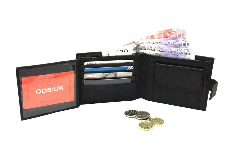 MENS GENUINE REAL SOFT LEATHER WALLET With LARGE Zip NOTE Pocket / Pouch Design-ODS:UK-J Wilson London
