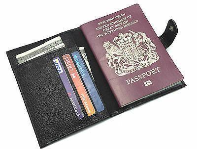 Genuine Leather Designer Travel Wallet Document Passport Cover Holder Gift Boxed-J Wilson-BLACK J Wilson Holiday Travel Case-J Wilson London