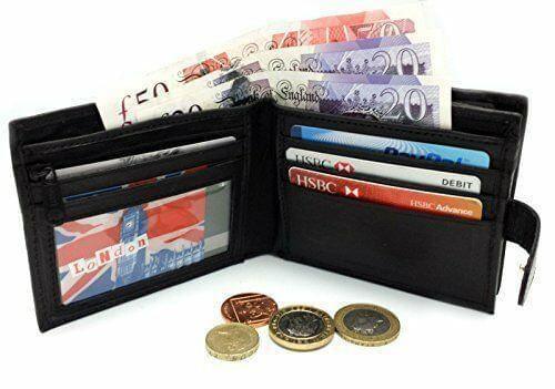 Designer Mens Leather Wallet RFID SAFE Contactless Card Blocking ID Protection-Buono Pelle-J Wilson London