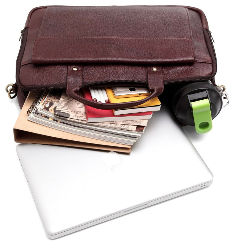 Leather Laptop Bag MB061-Briefcase-J WILSON London-J Wilson London
