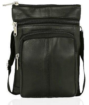 TRAVEL LEATHER TOTE CROSS BODY BUM BAG MONEY PACK HOLIDAY FESTIVAL MONEY POUCH-ODS:UK-J Wilson London