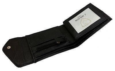 Designer J Wilson Genuine Mens Quality Real Leather Black Wallet Card Coin Gift-J Wilson London-5286-J Wilson London