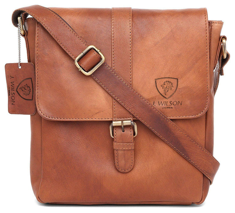 Mens Leather Shoulder Bag Designer Ladies Cross body Work Messenger Travel Case-J WILSON London-J Wilson London