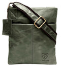 Leather Shoulder Bag Small J Wilson London MB261-Messenger Bags-J Wilson London-Grey-J Wilson London