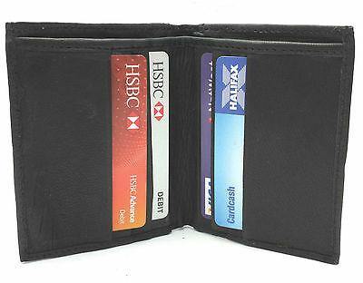 Real Leather Oyster Credit Card Wallet Holder Slim Mini Travel Business Money-ODS:UK-Black - Unisex Men Ladies-DL05 (2 ID SLOT)-J Wilson London