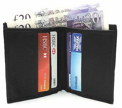 Real Leather Oyster Credit Card Wallet Holder Slim Mini Travel Business Money-ODS:UK-Black - Unisex Men Ladies-DL05 (2 ID SLOT)-J Wilson London