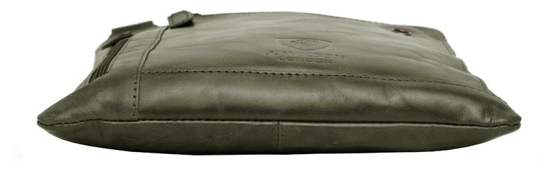 Leather Shoulder Bag Small MB250-Messenger Bags-J Wilson London-Grey-J Wilson London