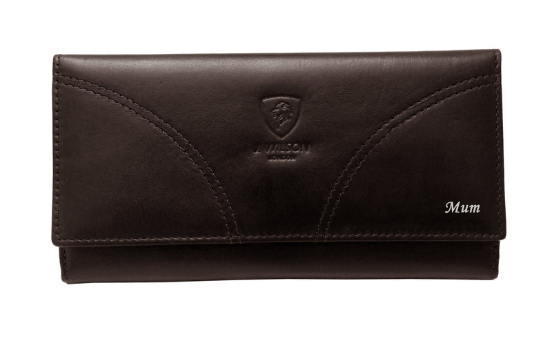 Ladies Personalised Leather Purse RFID Safe 7218