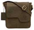 Leather Shoulder Bag MB227-Messenger Bags-J WILSON London-Reddish Brown-J Wilson London