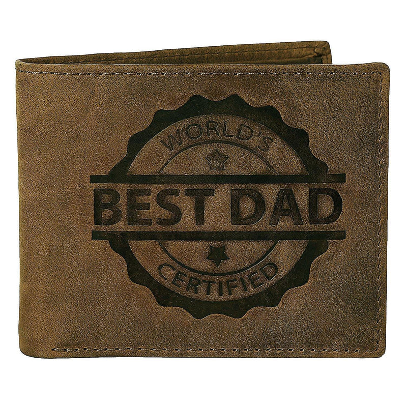 Mens Leather Wallet BEST DAD Wh1302 - J Wilson London