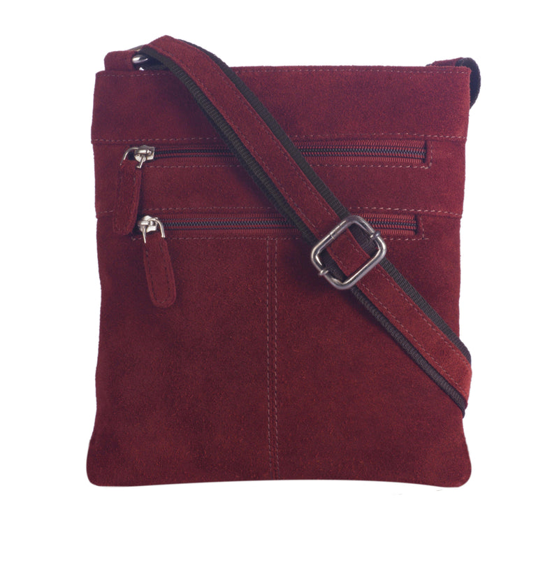 Leather Shoulder Bag MB251-Messenger Bags-J Wilson London-Red-J Wilson London