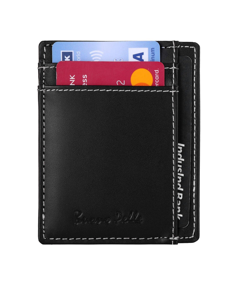 Mens Leather Wallet RFID Safe Slim Card Wallet BP68 - J Wilson London