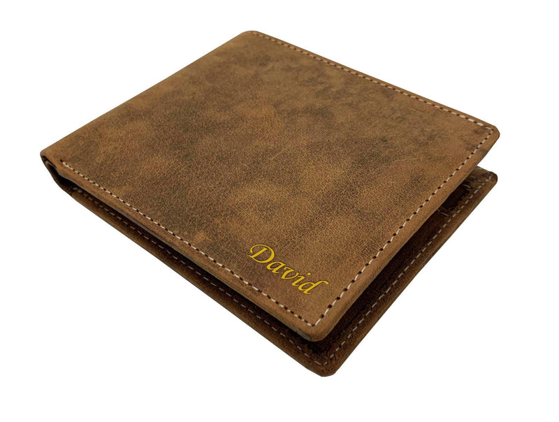 Personalised Mens Leather Wallet RFID Safe HJ68 - J Wilson London