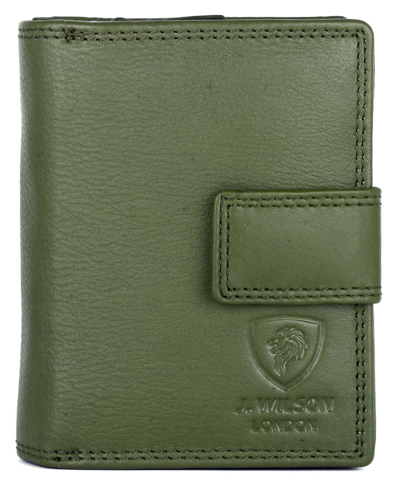 Ladies Leather Wallet JW1230 RFID Safe-Ladies Purse-J Wilson London-Forest Green-J Wilson London