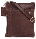 Leather Shoulder Bag Small MB250-Messenger Bags-J Wilson London-Brown-J Wilson London