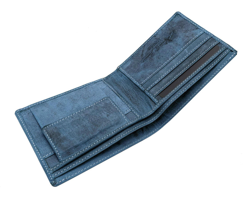 Personalised Mens Leather Wallet RFID Safe HJ69 - J Wilson London
