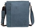 Leather Messenger Bag MB220-Messenger Bags-J Wilson London-Blue-J Wilson London