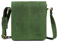 Leather Shoulder Bag MB264-Messenger Bags-J Wilson London-Distressed Green-J Wilson London