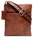 Leather Shoulder Bag Small J Wilson London MB261-Messenger Bags-J Wilson London-Tan-J Wilson London