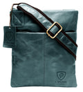 Leather Shoulder Bag Small J Wilson London MB261-Messenger Bags-J Wilson London-Blue-J Wilson London