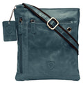 Leather Shoulder Bag Small MB250-Messenger Bags-J Wilson London-Blue-J Wilson London